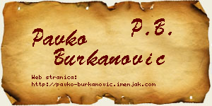 Pavko Burkanović vizit kartica